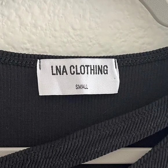 LNA CLOTHING x REVOLVE | Beau Ribbed Cut Out Long Sleeve Top In Black | Size S - Picture 4 of 7